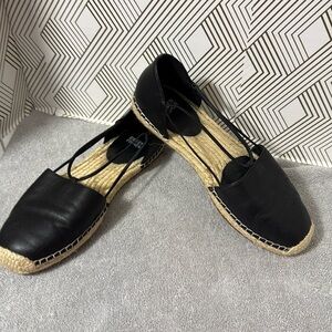 Eileen Fisher Lee espadrille women’s size 9 black leather upper